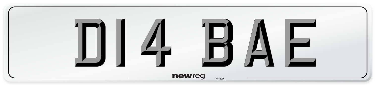 D14 BAE Number Plate from New Reg
